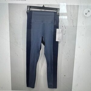 Athleta Colorblock 7/8 Tights in Navy and Slate Gray